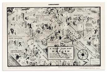 (ENTERTAINMENT.) E. Simms Campbell, artist. A Night-Club Map of Harlem,